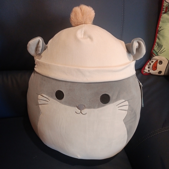 Squishmallows Other - Squishmallows 16 Inch Camilo The Grey Chinchilla With Beanie